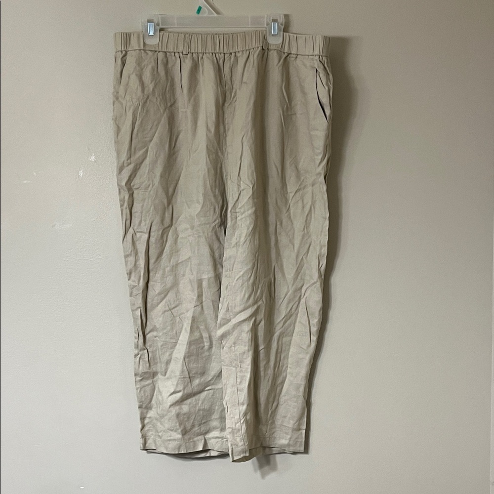 Quince Women's Cream Linen Wide Leg Pants
